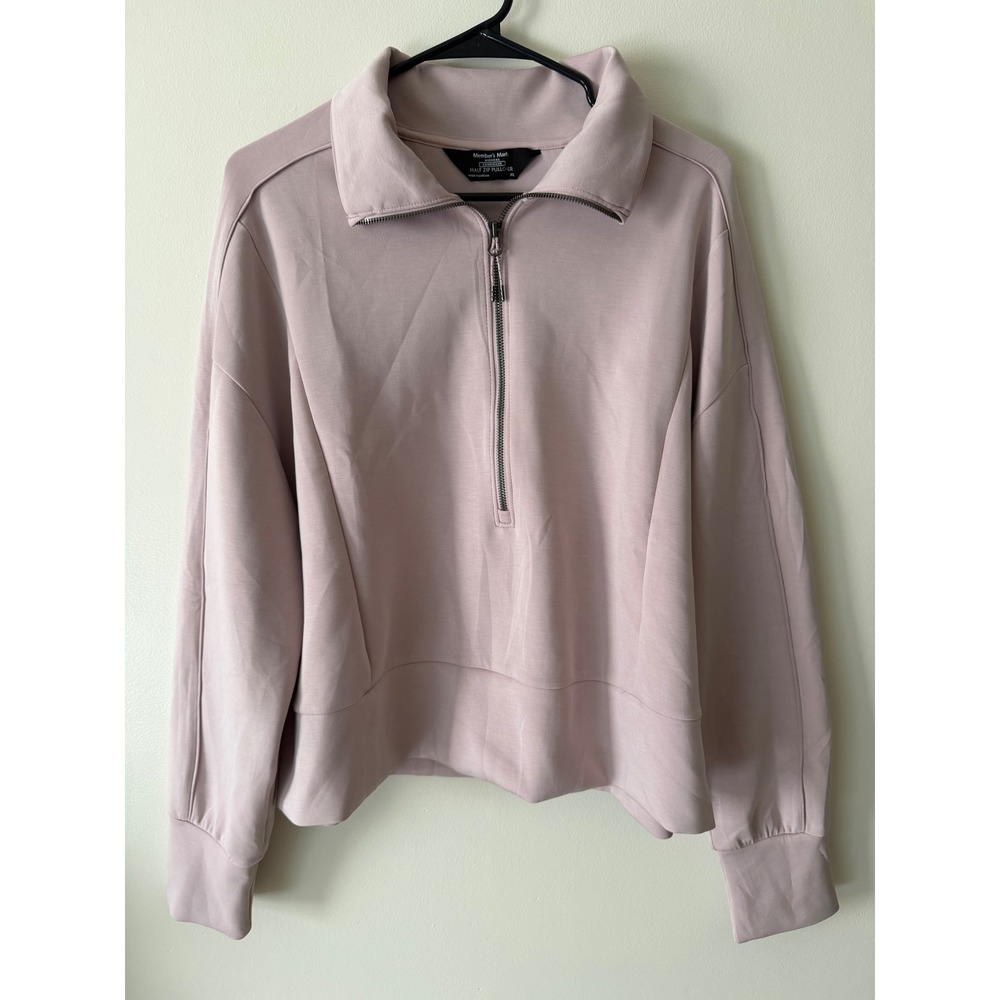 Member's Mark Sandwash Half Zip Pullover Mauve Pink XL